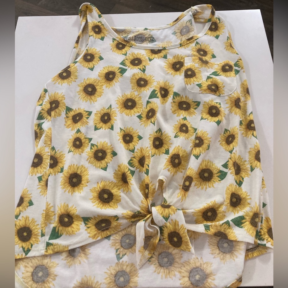 Sunflower High-Low Knotted Tank